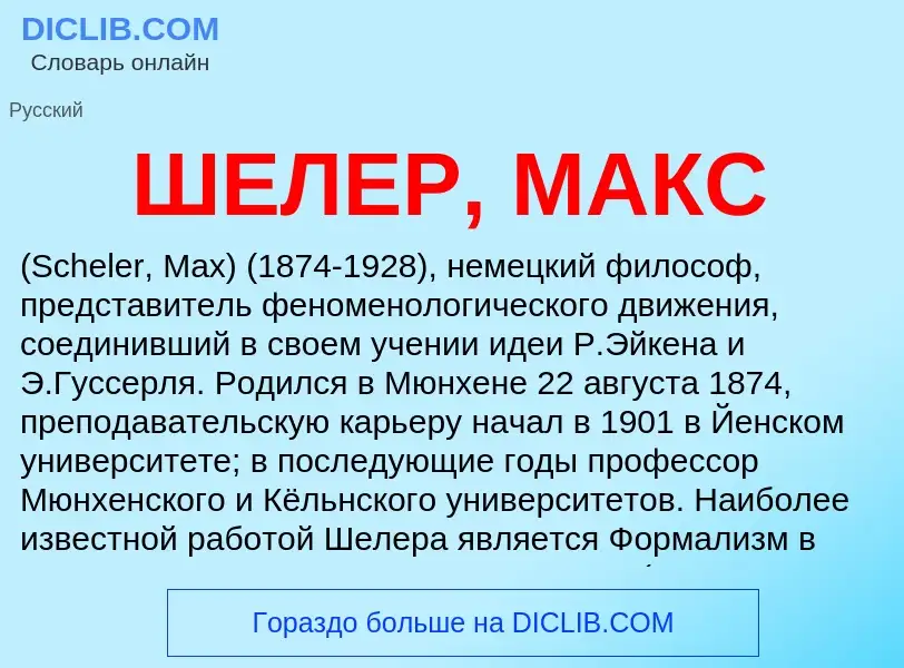 Wat is ШЕЛЕР, МАКС - definition