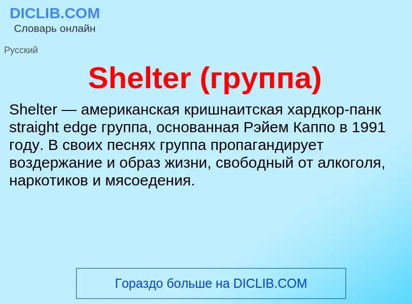 Che cos'è Shelter (группа) - definizione