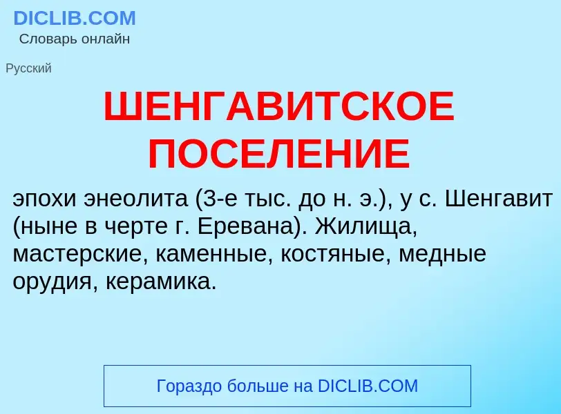 Что такое ШЕНГАВИТСКОЕ ПОСЕЛЕНИЕ - определение