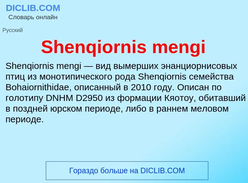 Che cos'è Shenqiornis mengi - definizione