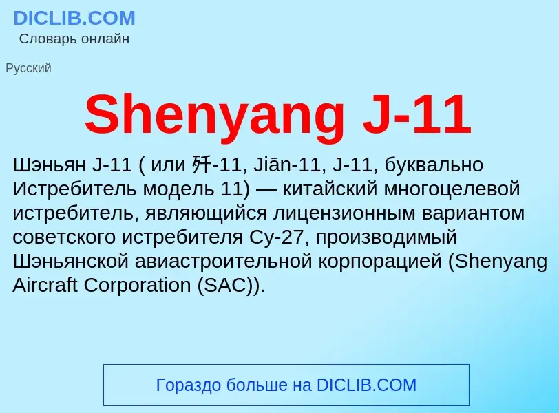 Che cos'è Shenyang J-11 - definizione