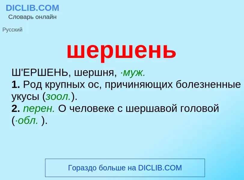 O que é шершень - definição, significado, conceito