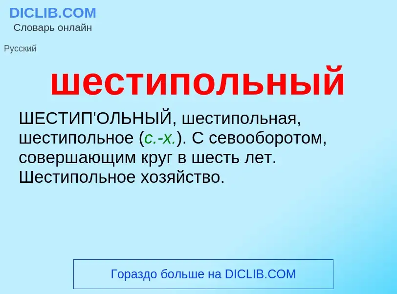 O que é шестипольный - definição, significado, conceito