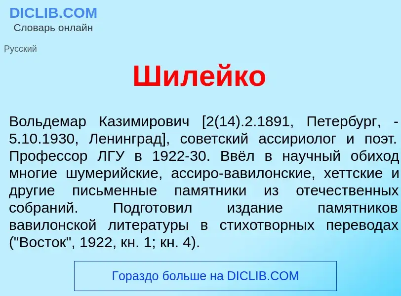 Что такое Шил<font color="red">е</font>йко - определение