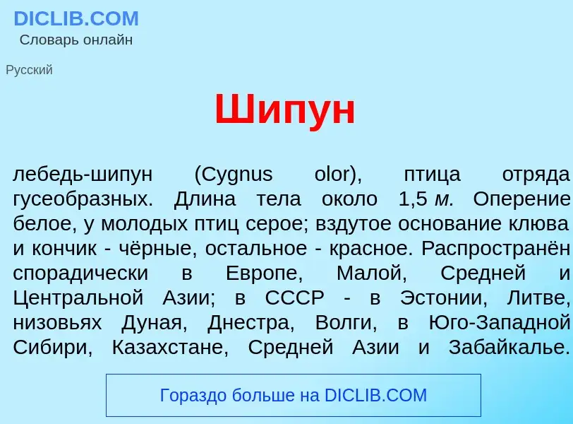 Что такое Шип<font color="red">у</font>н - определение