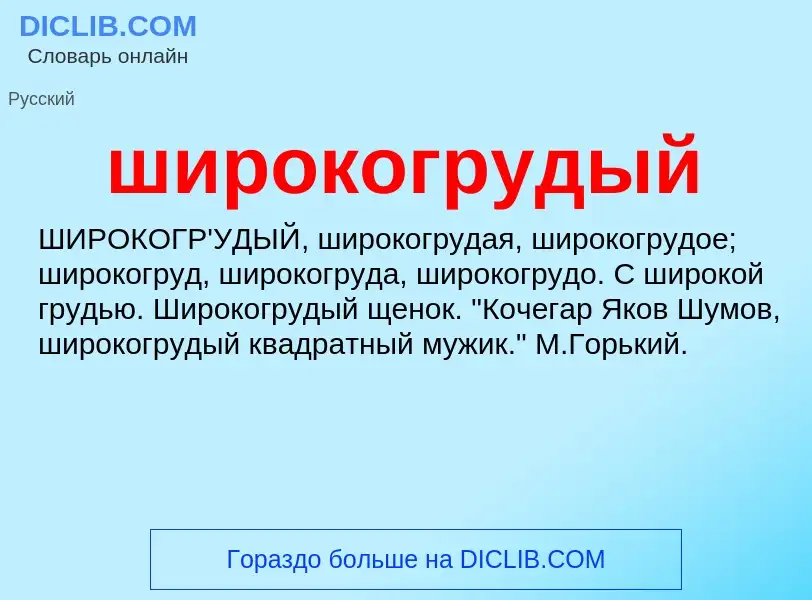 O que é широкогрудый - definição, significado, conceito