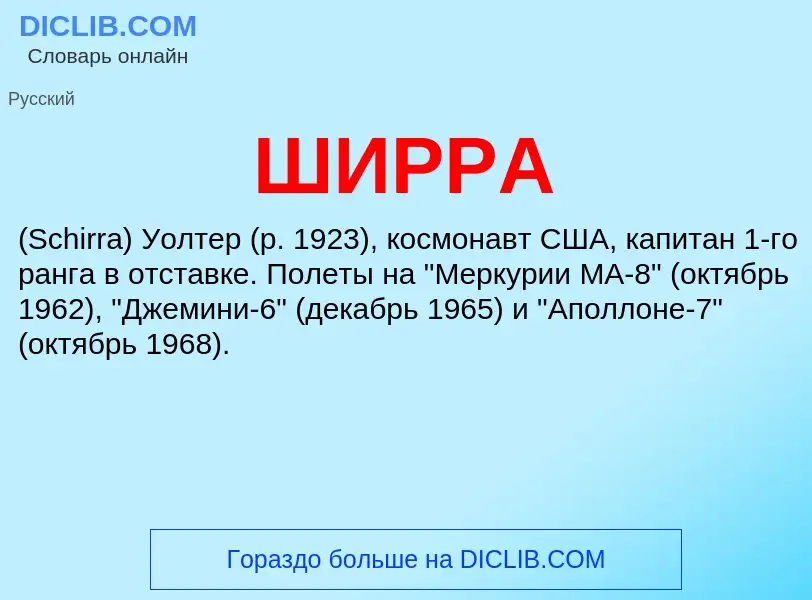 ¿Qué es ШИРРА? - significado y definición