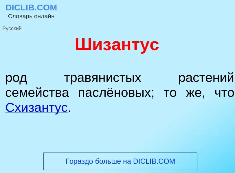 What is Шиз<font color="red">а</font>нтус - meaning and definition