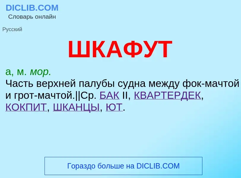 Что такое ШКАФУТ - определение