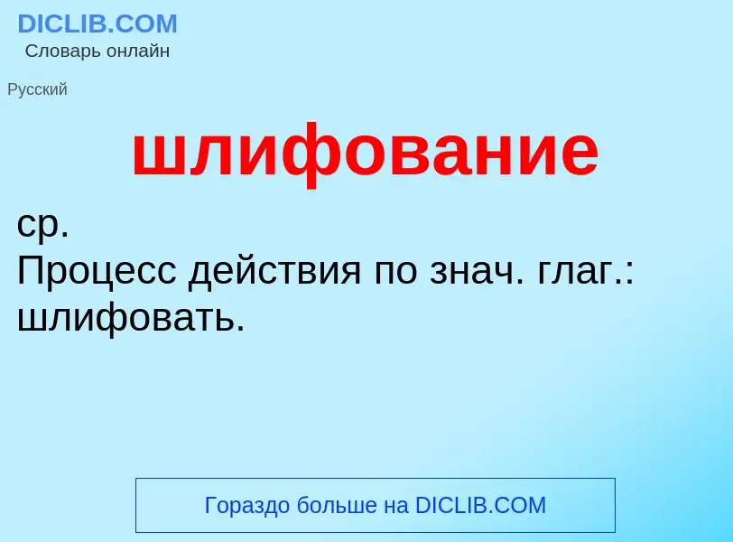 What is шлифование - definition