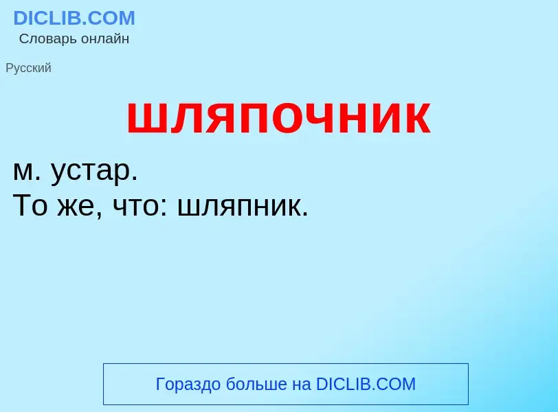 Что такое шляпочник - определение