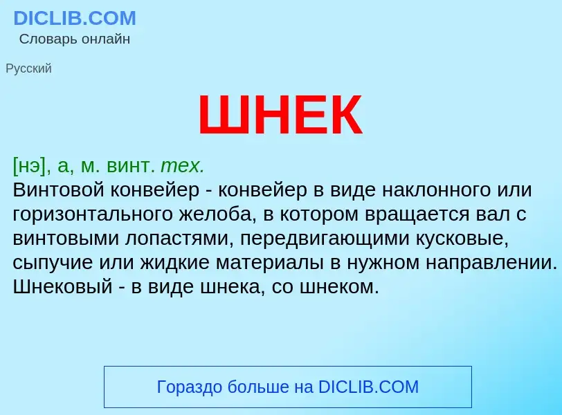 Was ist ШНЕК - Definition