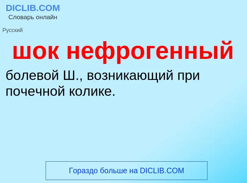 Что такое шок нефрогенный - определение