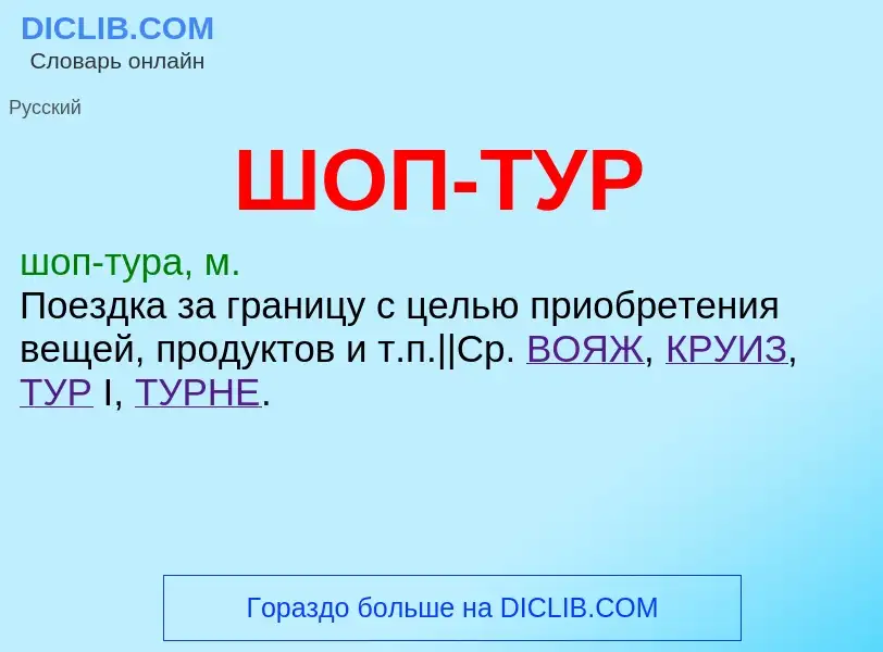 Что такое ШОП-ТУР - определение