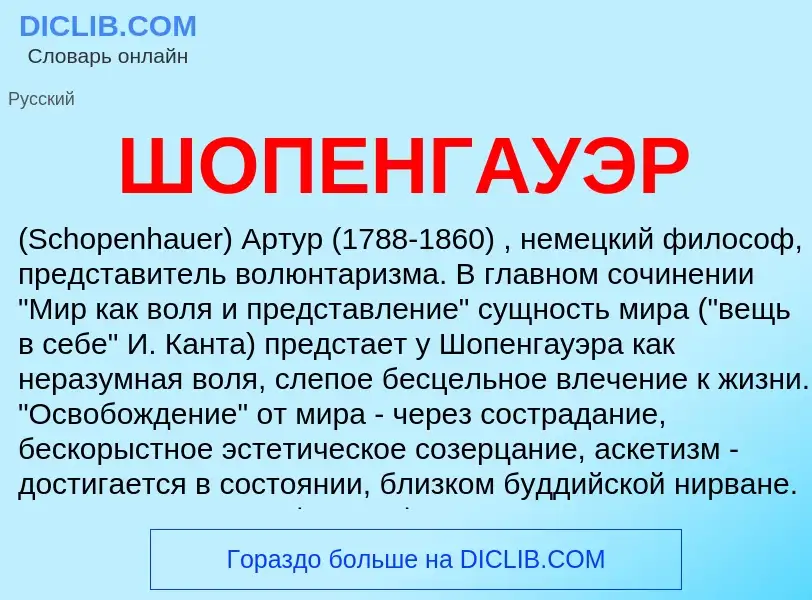 ¿Qué es ШОПЕНГАУЭР? - significado y definición