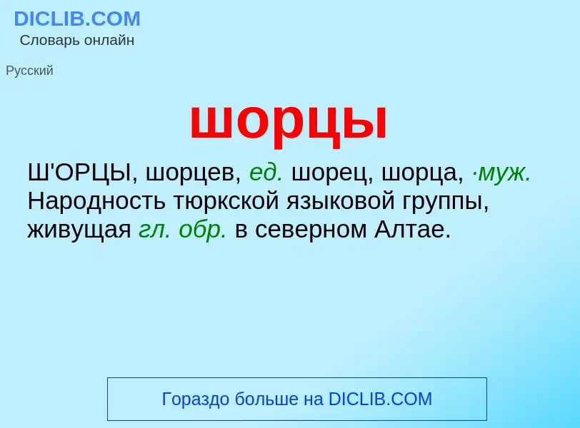 Was ist шорцы - Definition