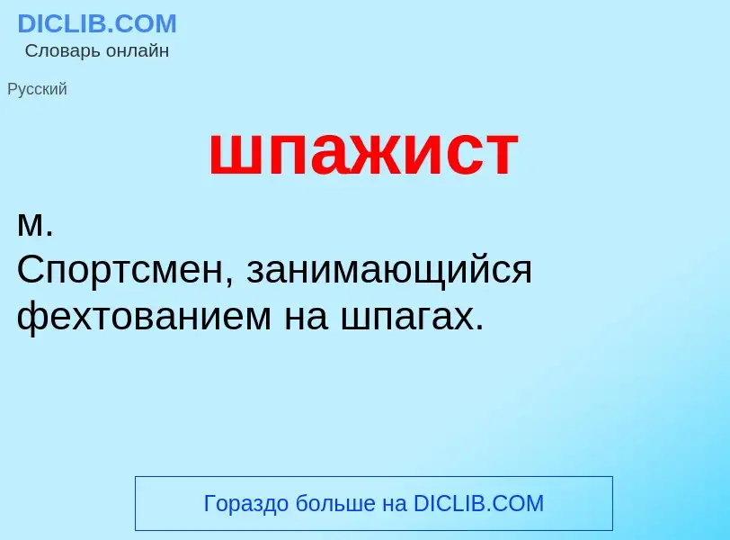 O que é шпажист - definição, significado, conceito