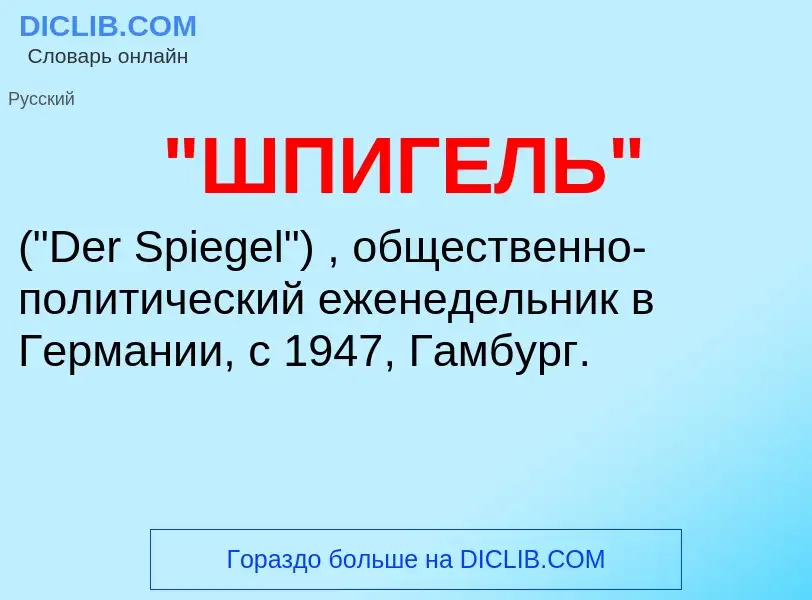 What is "ШПИГЕЛЬ" - definition