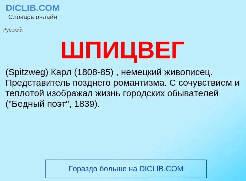 Was ist ШПИЦВЕГ - Definition