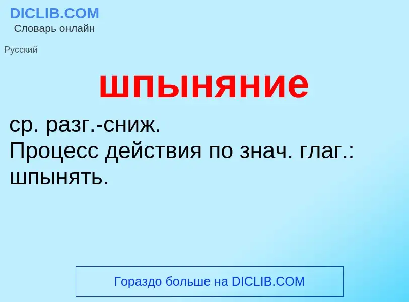 Что такое шпыняние - определение