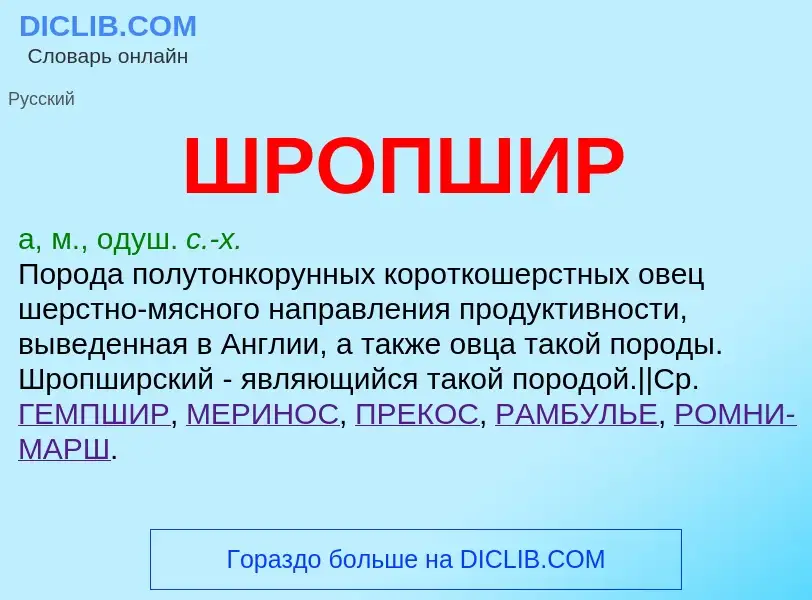 ¿Qué es ШРОПШИР? - significado y definición