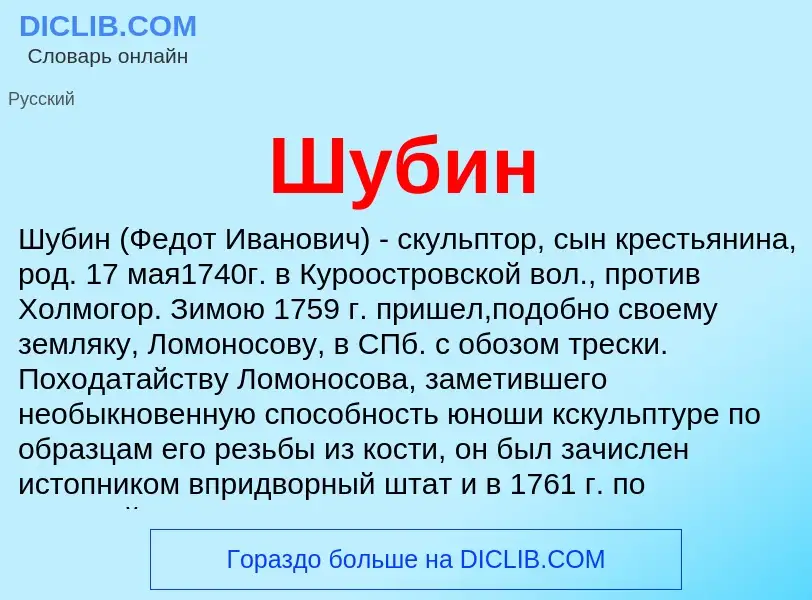 What is Шубин - meaning and definition