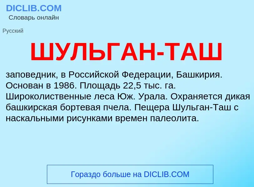 Wat is ШУЛЬГАН-ТАШ - definition