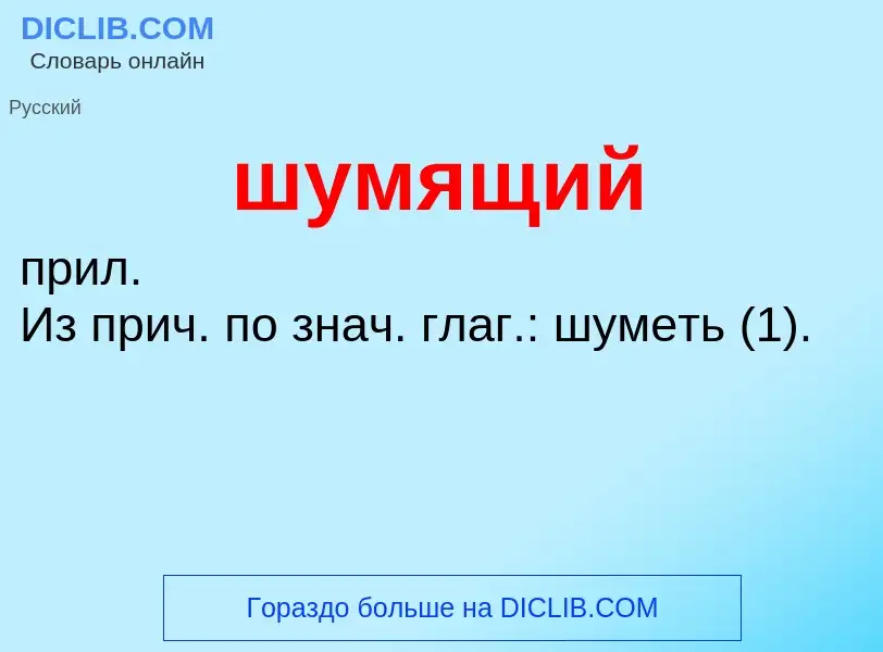 What is шумящий - meaning and definition