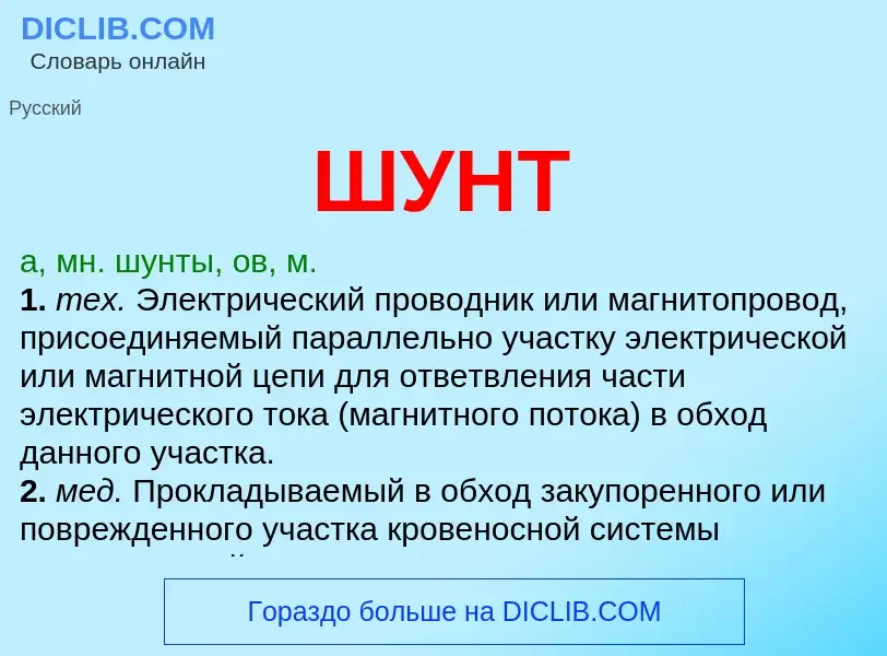 Что такое ШУНТ - определение