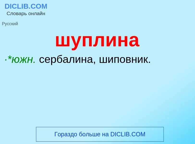 Was ist шуплина - Definition