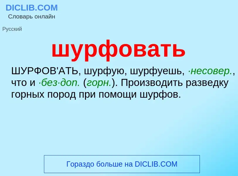 Что такое шурфовать - определение