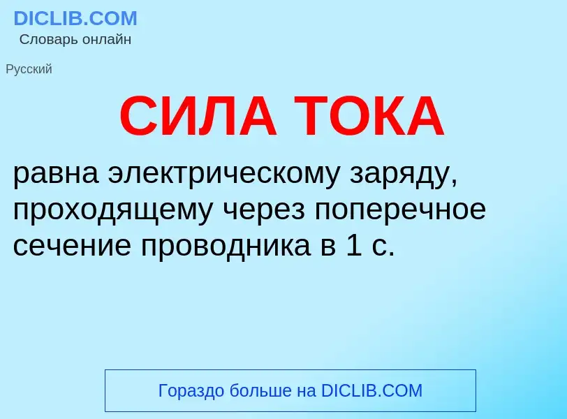 Что такое СИЛА ТОКА - определение