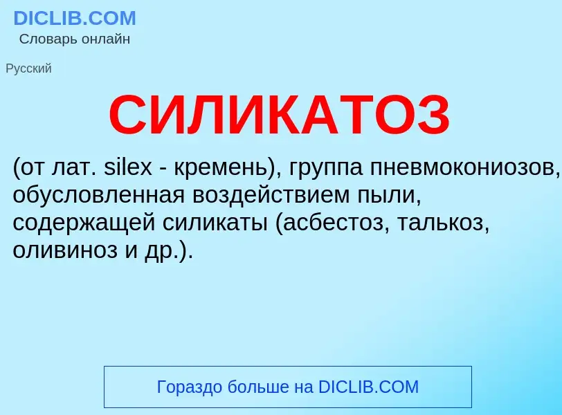 ¿Qué es СИЛИКАТОЗ? - significado y definición