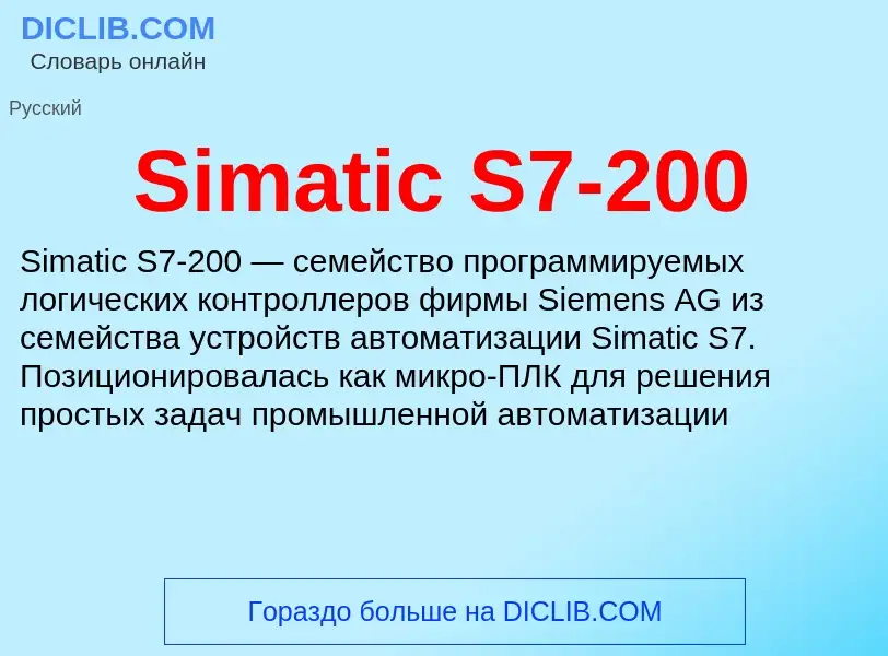 Che cos'è Simatic S7-200 - definizione