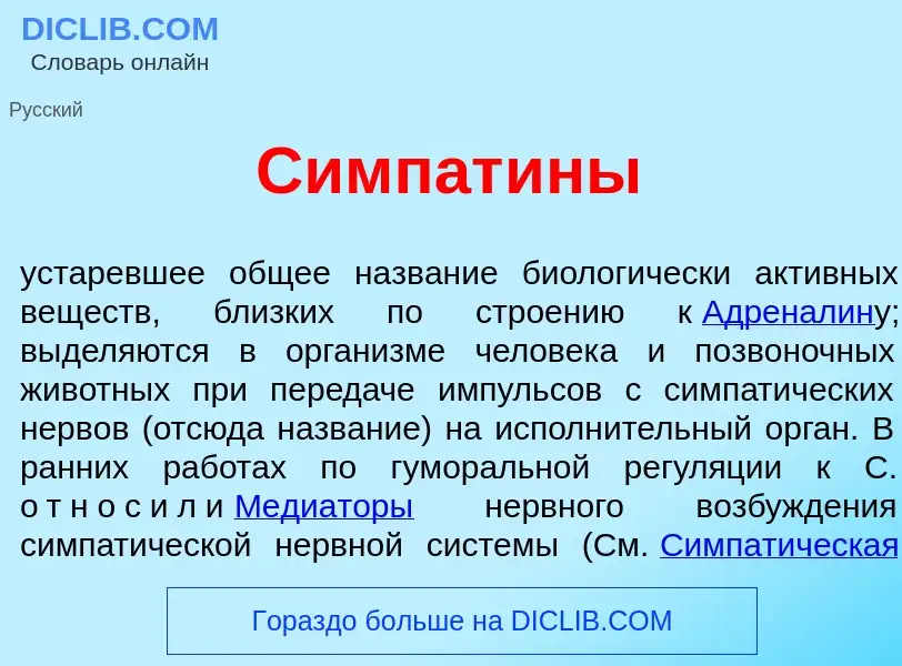 Что такое Симпат<font color="red">и</font>ны - определение