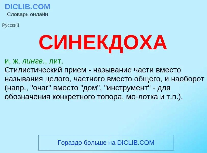 What is СИНЕКДОХА - definition