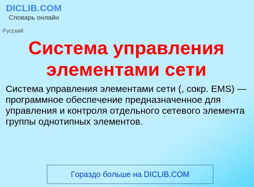 Was ist Система управления элементами сети - Definition