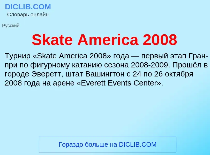 Che cos'è Skate America 2008 - definizione