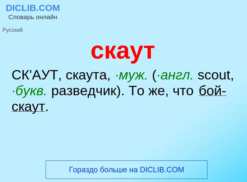 What is скаут - meaning and definition