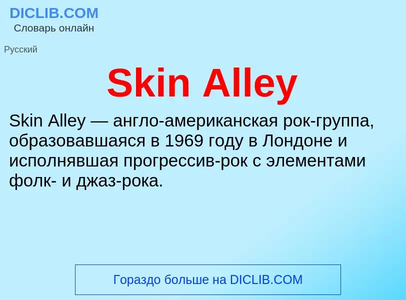 Che cos'è Skin Alley - definizione