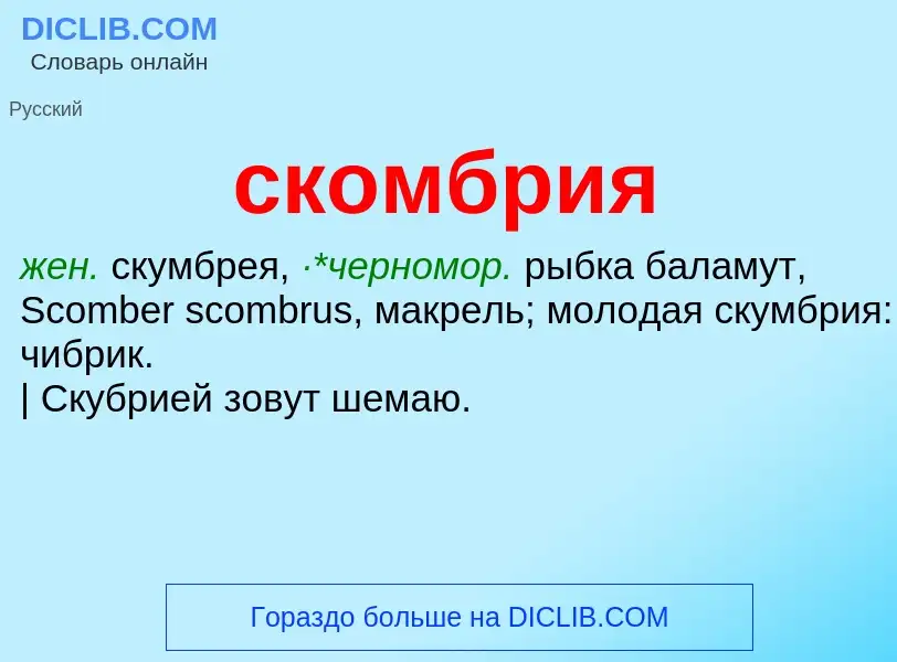 Was ist скомбрия - Definition