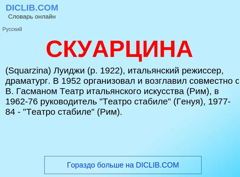 What is СКУАРЦИНА - definition