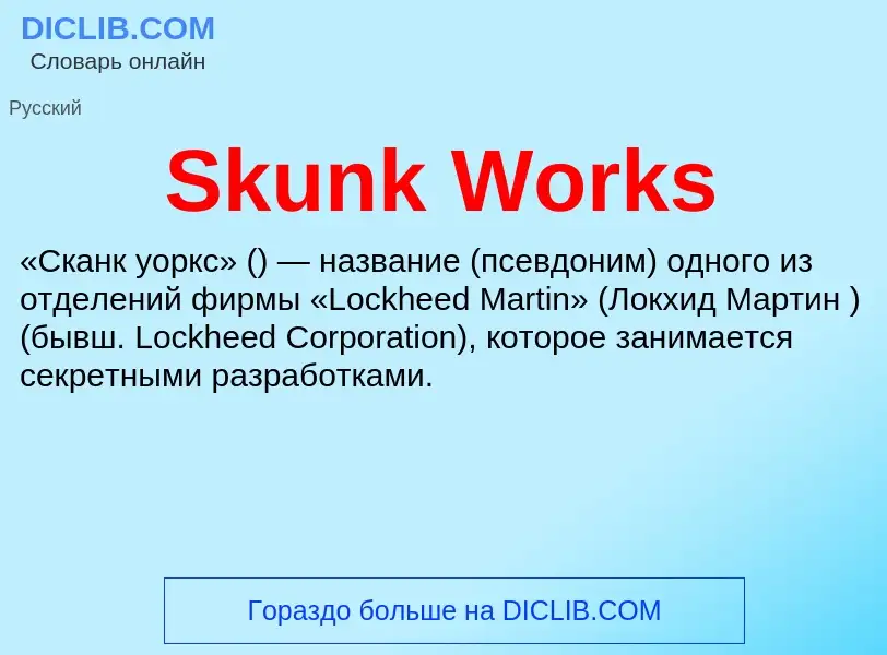 Che cos'è Skunk Works - definizione