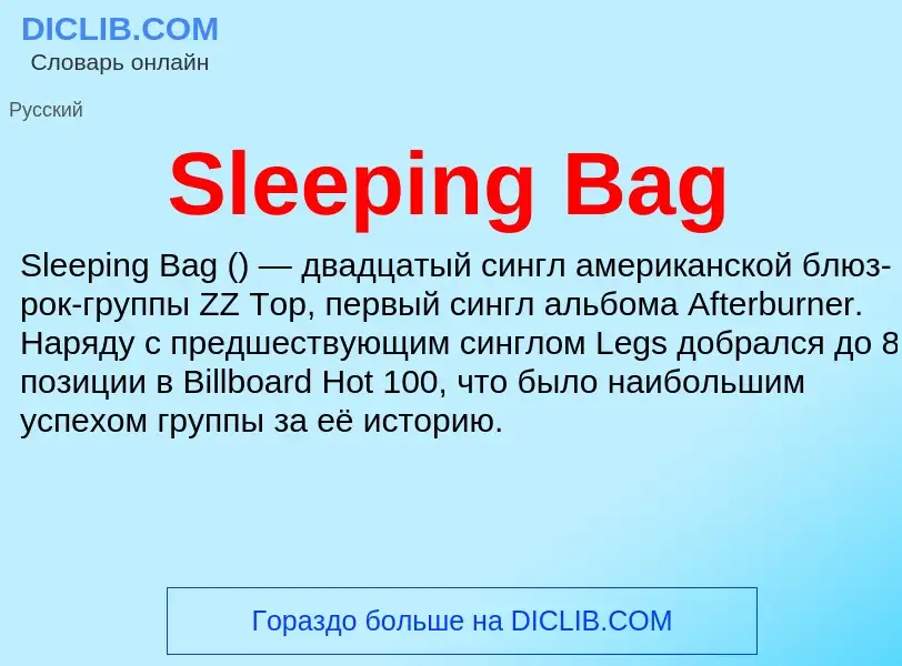 Che cos'è Sleeping Bag - definizione