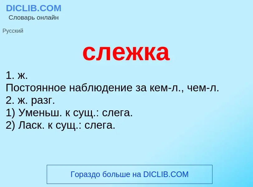 O que é слежка - definição, significado, conceito