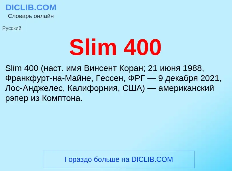 Che cos'è Slim 400 - definizione