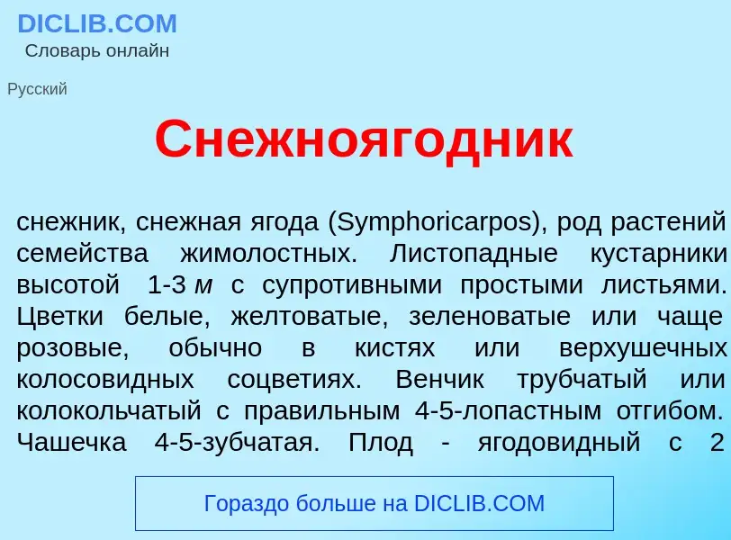 Wat is Снежно<font color="red">я</font>годник - definition