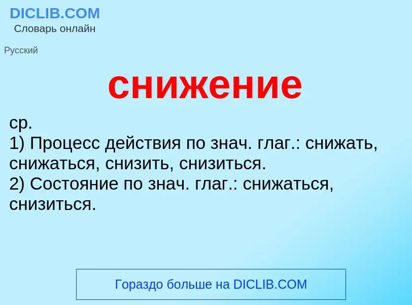 Что такое снижение - определение