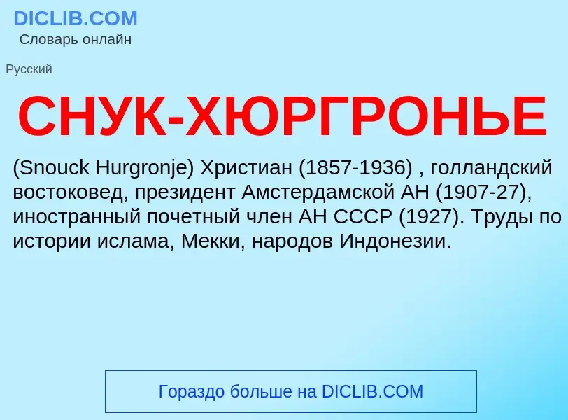 Что такое СНУК-ХЮРГРОНЬЕ - определение