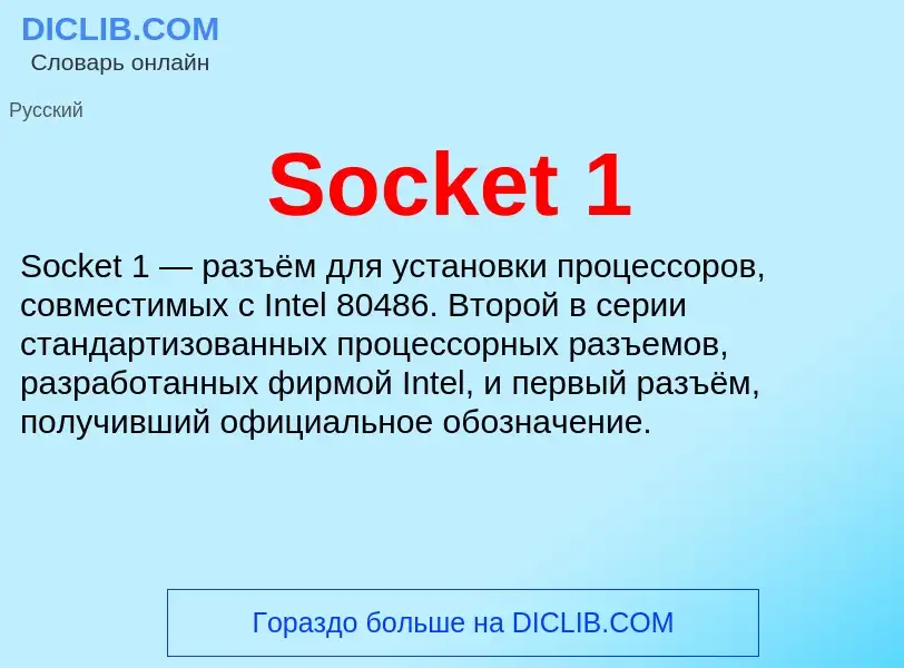 Che cos'è Socket 1 - definizione